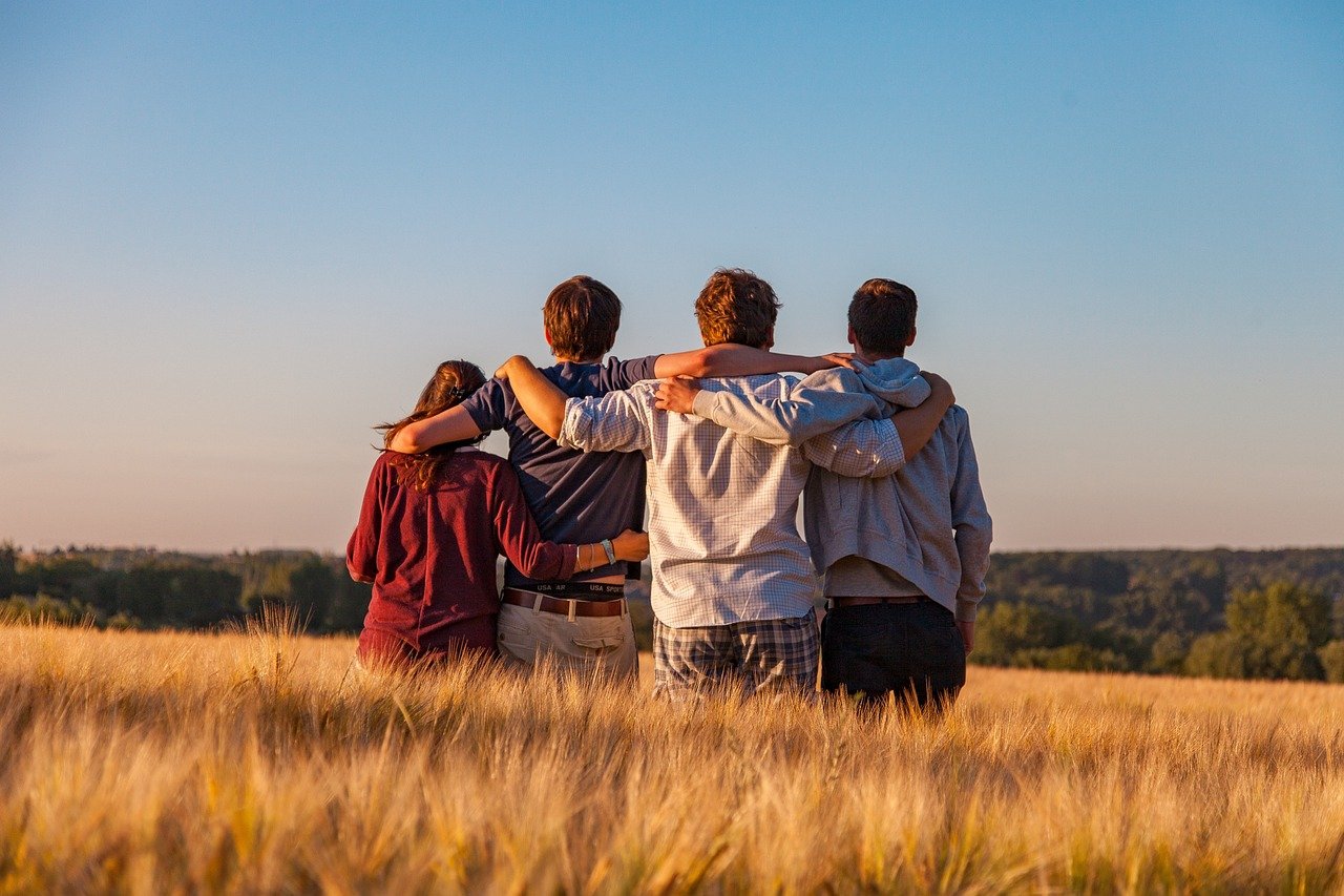 young people, group, friends